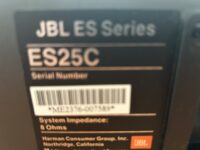JBL ES25C sticker